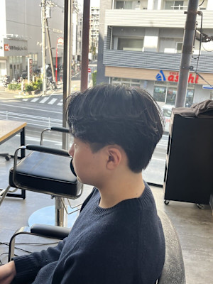 フェザーパーマセンターパートニュアンスパーマセンター分け