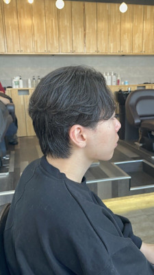 フェザーパーマセンターパートツーブロックフェザーショート