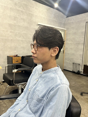 フェザーパーマセンターパートセンター分けニュアンスパーマ