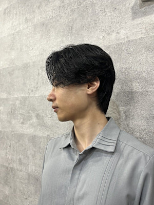 フェザーパーマセンターパートツーブロックセンター分け