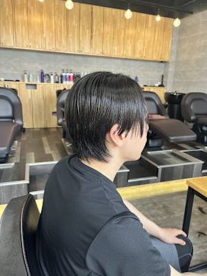 センターパートツーブロックセンター分けニュアンスパーマ