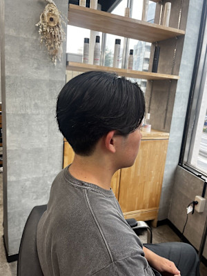 コンマバングアップバングニュアンスパーマセンター分け