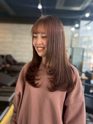 レイヤーカットセミロング天使の羽バング/高田馬場/新宿/代々