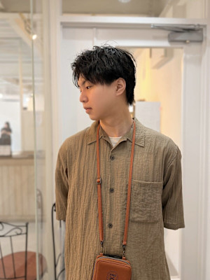 メンズシャドウパーマアップバング/高田馬場/新宿/代々木