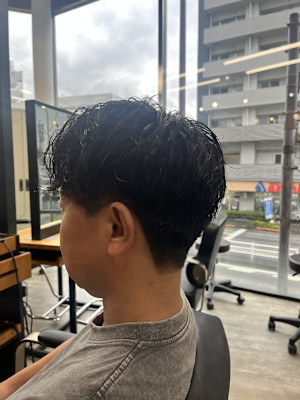ラルフカールコンマバングツイストスパイラルアップバング短髪