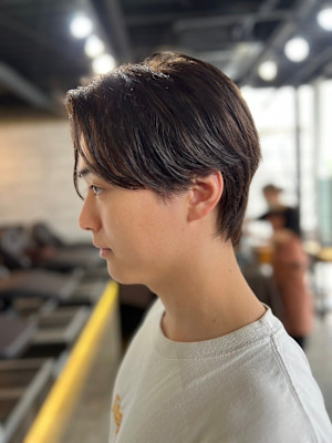 センターパートセンター分けニュアンスパーマ/高田馬場/新宿