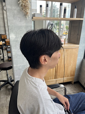 フェザーパーママッシュセンターパートニュアンスパーマ