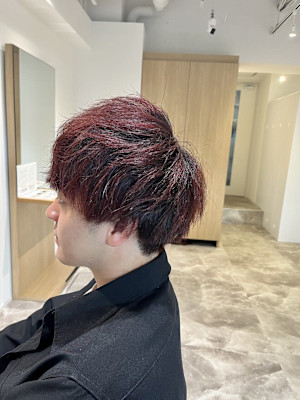 【soy-kufu】MEN'S HAIRマッシュパーマレッド