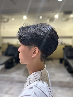 MEN'S HAIRアッシュブラックカルマパーマ