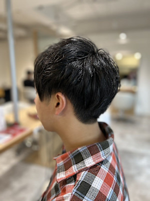 アッシュブラックマッシュパーマ韓国マッシュ20代30代40代