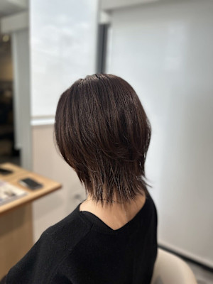 ウルフカットレイヤーボブ40代50代クラゲヘアボブショートボ