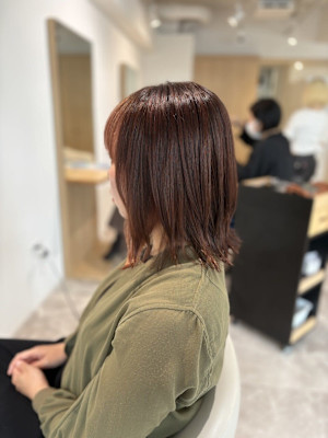 20代30代40代◎似合わせ艶ブラウンのまとまりミディ/ミニ