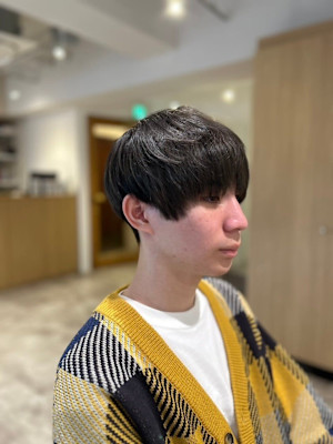 20代30代40代ツーブロックマッシュダークアッシュブルーカ