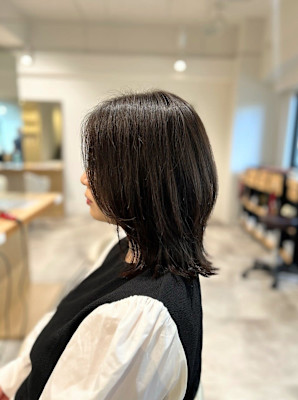 20代30代40代◎似合わせカットイメチェン黒髪オリーブグレ