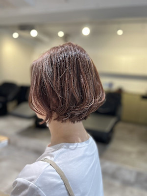 20代30代40代◎似合わせカットくせ毛風小顔ボブココアベー