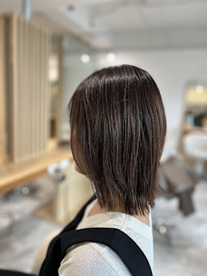 20代30代40代◎似合わせカットオリーブグレー小顔ミディア