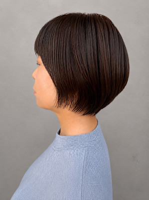 大人可愛い丸みショートボブ