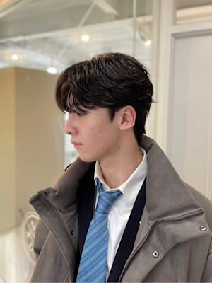 MEN'SHAIRアッシュブラックベリーショートダークブラッ