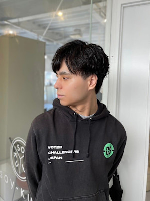 MEN'SHAIRアッシュブラックベリーショートダークブラッ