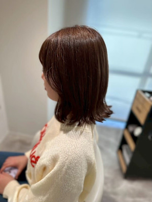 20代30代40代◎ミニウルフチェリーブラウン外ハネボブ