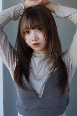 大人可愛い◎似合わせカットレッドブラウンロング