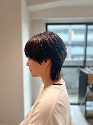 20代30代40代◎似合わせカットチェリーブラウンショートウ