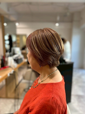 20代30代40代◎似合わせカットショートヘアハイライトカラ