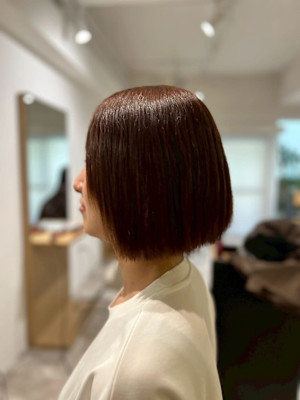 20代30代40代◎似合わせカットチェリーブラウンボブスタイ