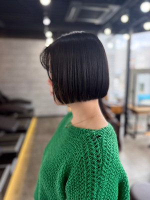 20代30代40代イメチェン似合わせカット艶髪黒髪ボブ