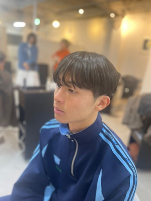20代30代40代◎似合わせカットフェザーパーマブルーブラッ