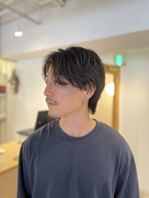 ニュアンスパーマセンターパートツーブロックスパイラルパーマ