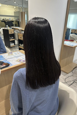 セミロング白髪染め髪質改善ストレート/四条大宮/京都/烏丸/