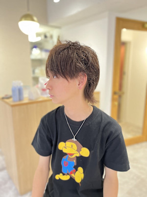 ツイストパーマスパイラルパーマツーブロックメンズウルフ