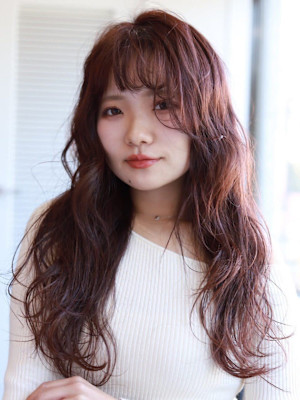 大人可愛い20代30代40代前髪パーマグレーベージュレイヤー