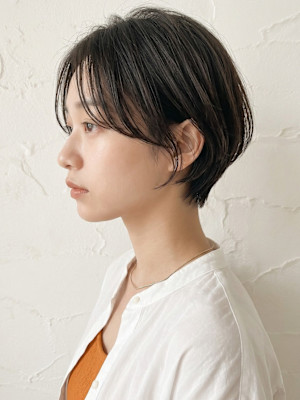シースルーバングダークアッシュ大人ショートヘア北浦和p1