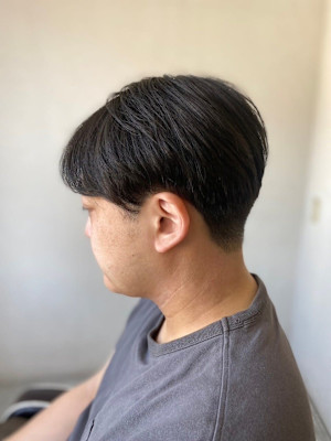 MEN'S HAIR束感ショートアッシュブラックマッシュパー