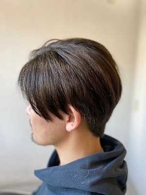 MEN'S HAIR束感ショートアッシュブラックマッシュパー