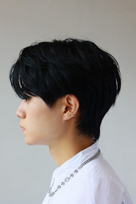 MEN'S HAIR束感アッシュブラックマッシュパーマカルマ
