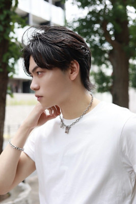 MEN'S HAIRダークアッシュのウルフカルマパーマ