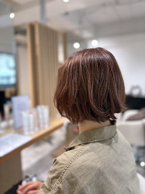 20代30代40代◎似合わせカットココアベージュ小顔くせ毛風