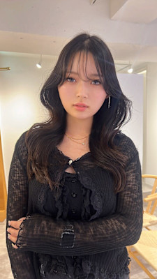 レイヤーカットオリーブグレージュセミロング/四条大宮/烏丸