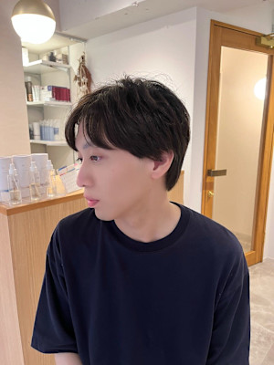 メンズマッシュツーブロックニュアンスパーマメンズウルフ