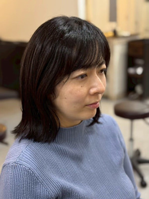 ミディアムカット外ハネボブ40代50代四条大宮/烏丸/京都