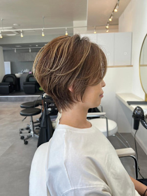 ◇大人可愛い40代50代60代ショートボブショート白髪ぼかし