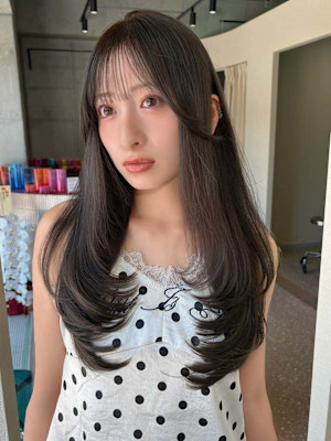 王道内巻きレイヤーロング