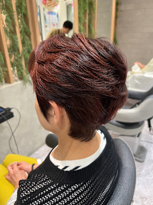 大人ショートレッドブラウン
