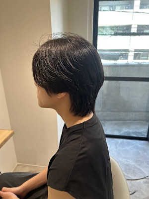 フェザーパーマセンターパートツーブロックセンター分け