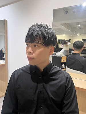 メンズマッシュツーブロックニュアンスパーマフェザーパーマ