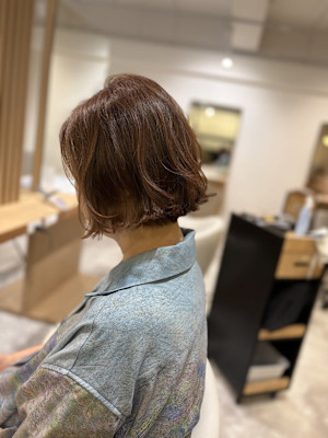 40代50代◎ショートボブボブタッセルボブグレージュ/四条大
