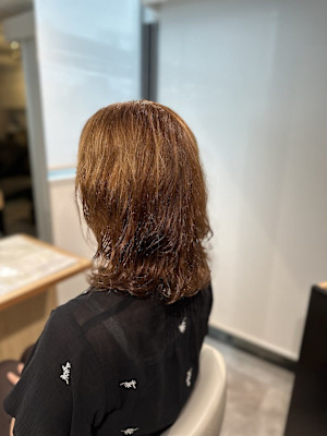 ミディアムヘアレイヤーカット顔まわりレイヤー/四条大宮/京都